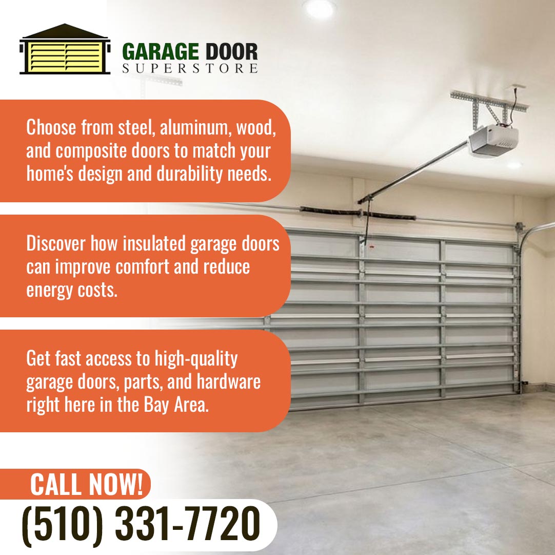 Modern residential garage with insulated garage door and automatic opener system