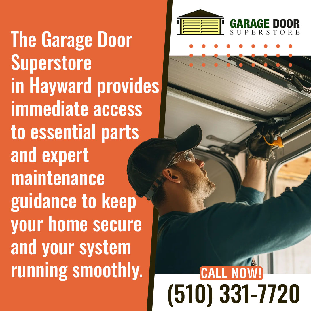 Technician repairing garage door with parts and maintenance support in Hayward California